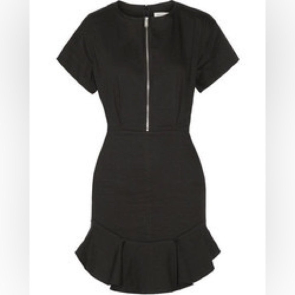 Isabel Marant Etoile Ruffle “Neit New Flou” Mini Dress Black Linen XS 0/2 FR 34 - Picture 3 of 8